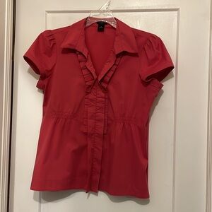 Ann Taylor pleated career blouse | size 8